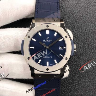 WWF Factory 1:1 Hublot Classic Fusion Blue Dial Watch ​45mm Super Clone Titanium Case 